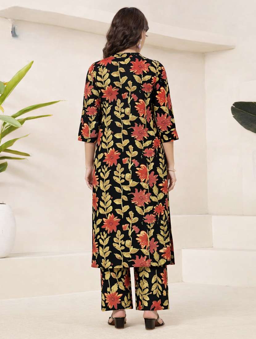 women floral three quarter sleeve ethnic co-ord set - 22374134 -  Standard Image - 2
