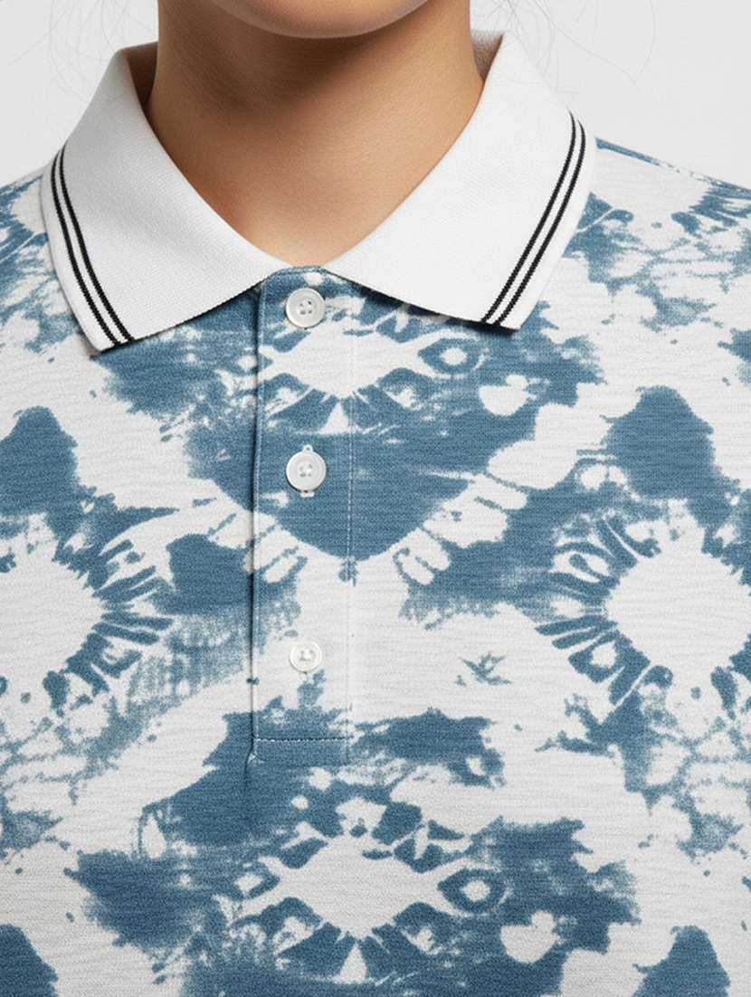 women printed short sleeve oversized polo t-shirt - 22374169 -  Standard Image - 2