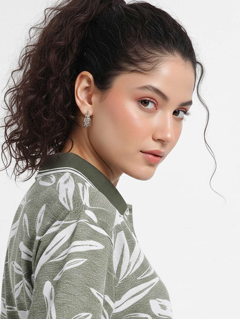 women printed short sleeve oversized polo t-shirt - 22374177 -  Standard Image - 2