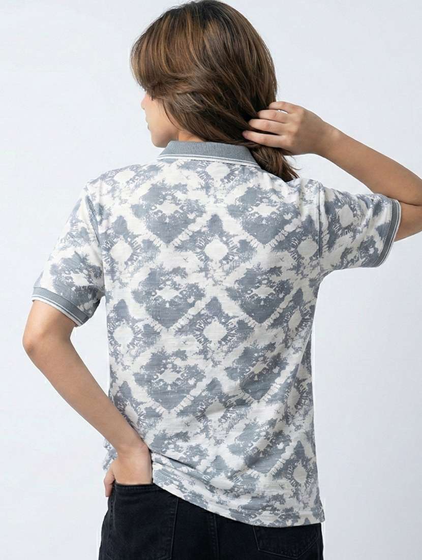 women printed short sleeve oversized polo t-shirt - 22374193 -  Standard Image - 2