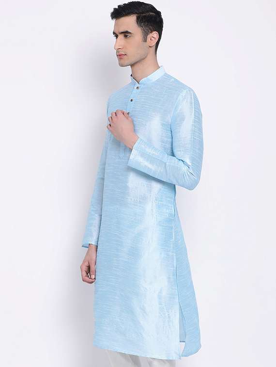 men solid kurta and churidar set - 22374470 -  Standard Image - 2