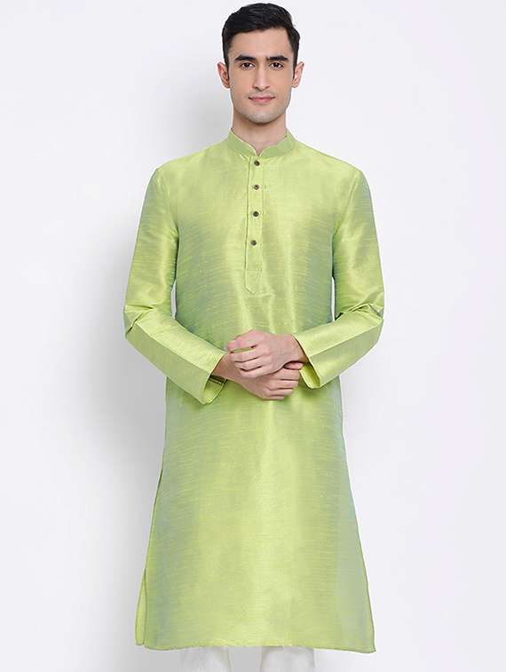 men self design kurta and churidar set