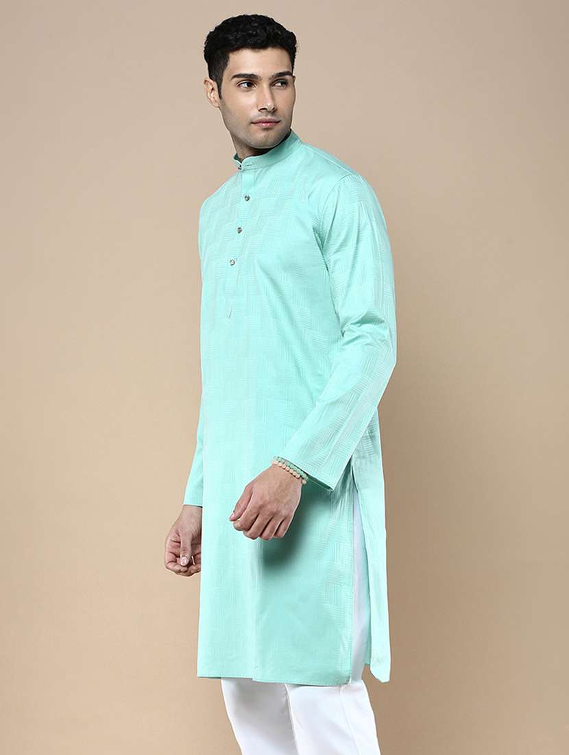 men mandarin neck long sleeve kurta - 22374548 -  Standard Image - 2