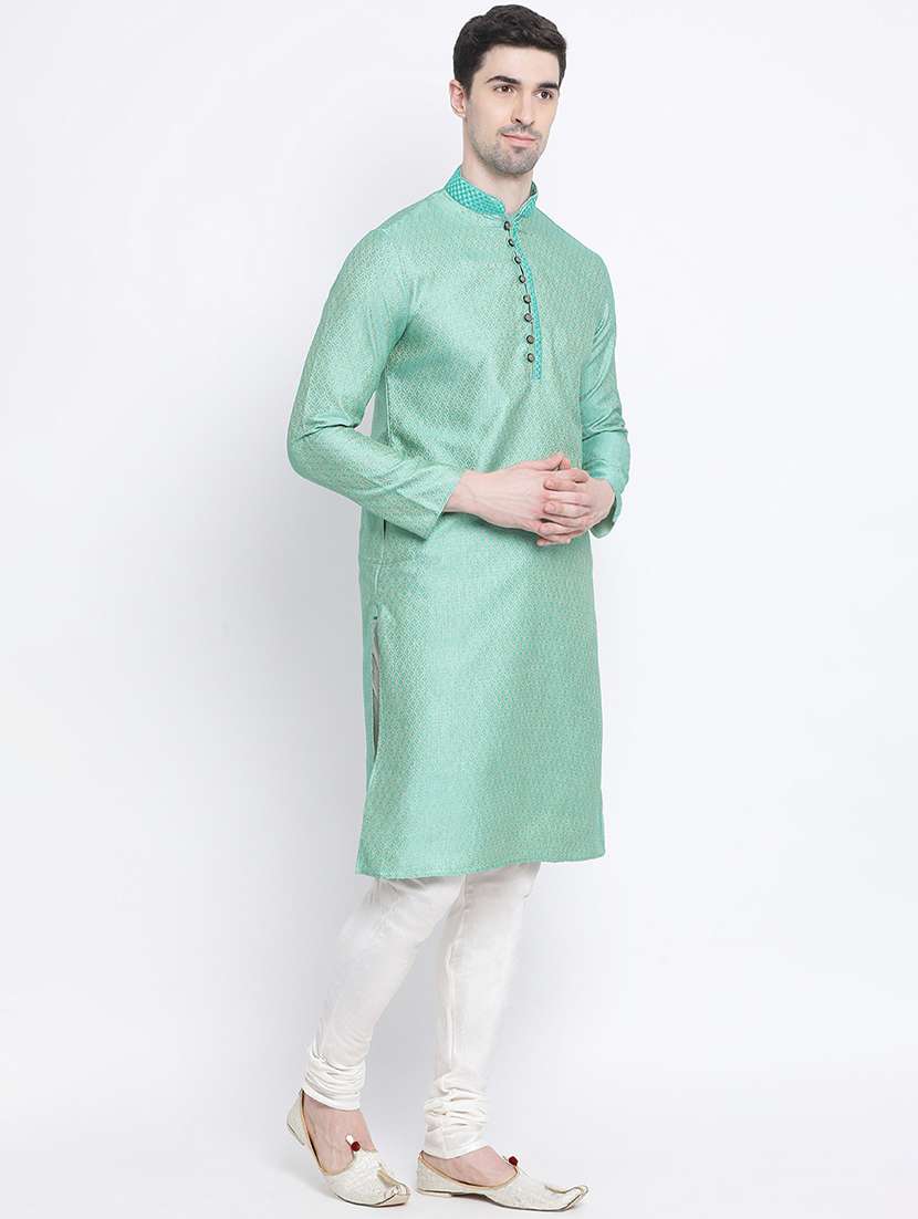 men long sleeve kurta and churidar set - 22374817 -  Standard Image - 2