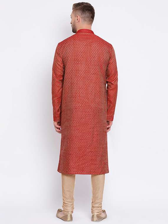 men long sleeve kurta and churidar set - 22374824 -  Standard Image - 2