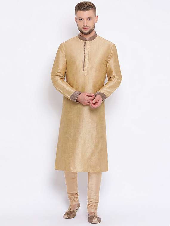 men long sleeve kurta and churidar set