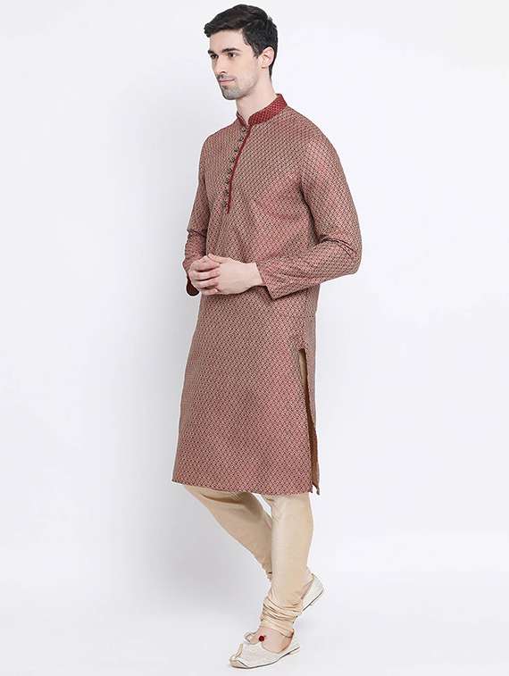 men long sleeve kurta and churidar set - 22374995 -  Standard Image - 2