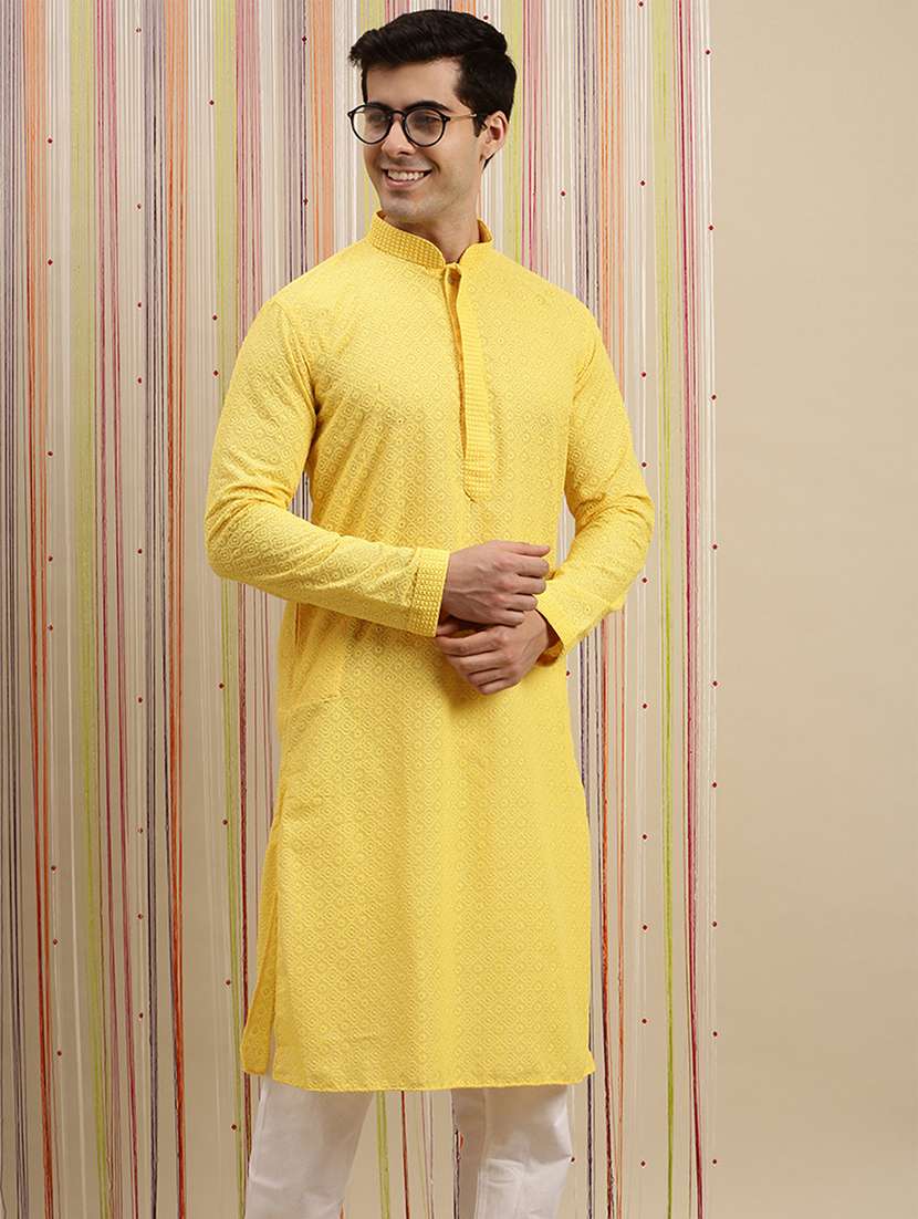 men self design kurta and churidar set - 22375017 -  Standard Image - 2