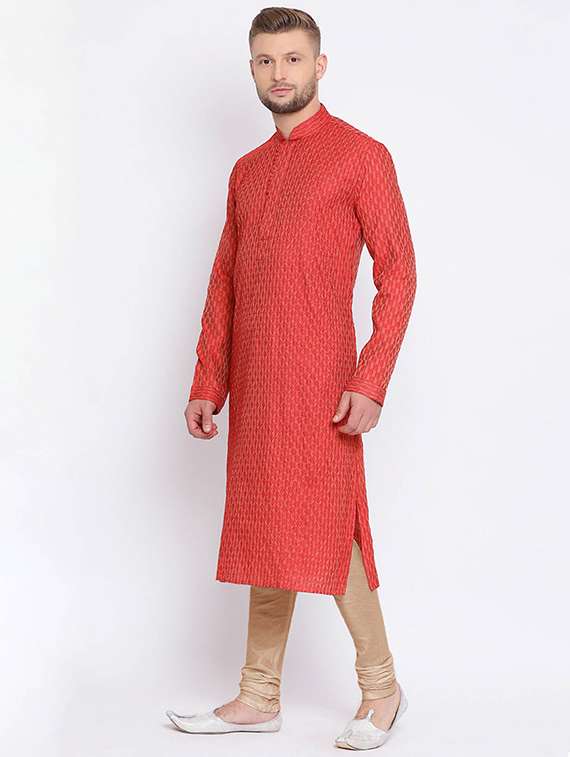men long sleeve kurta and churidar set - 22375047 -  Standard Image - 2