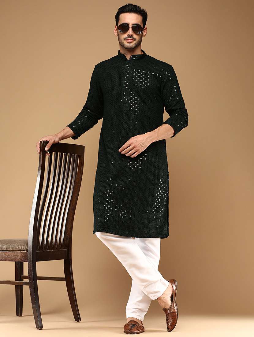 men long sleeve kurta and pyjama set - 22375067 -  Standard Image - 2