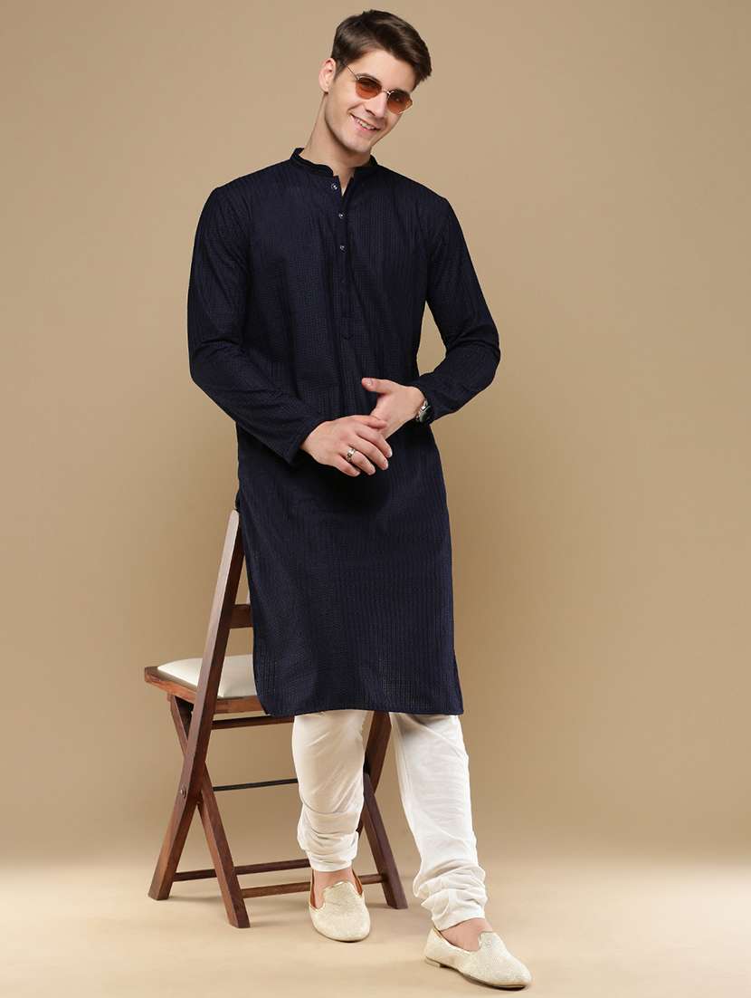 men long sleeve kurta and churidar set - 22375092 -  Standard Image - 2