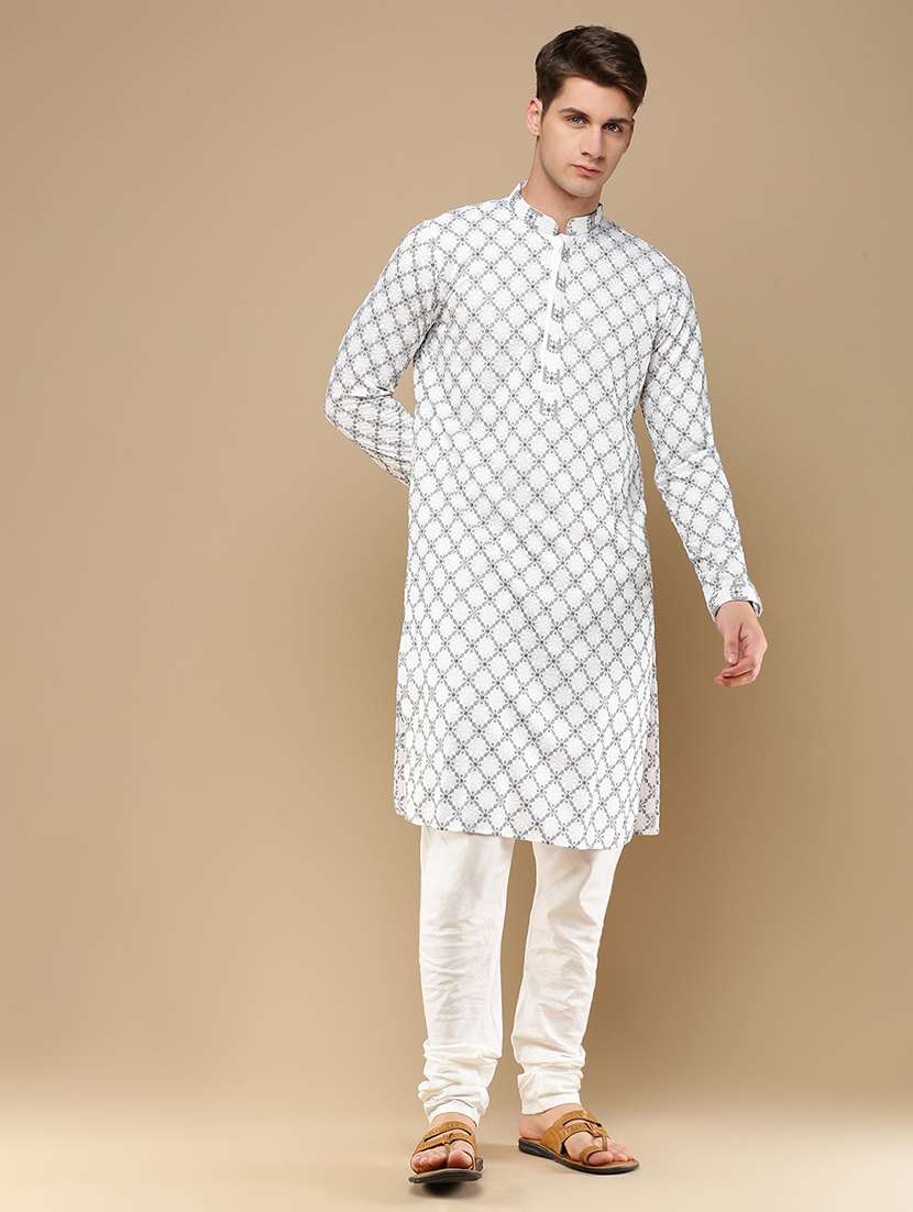men long sleeve kurta and churidar set - 22375093 -  Standard Image - 2