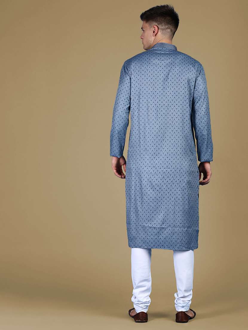 men long sleeve kurta and churidar set - 22375404 -  Standard Image - 2