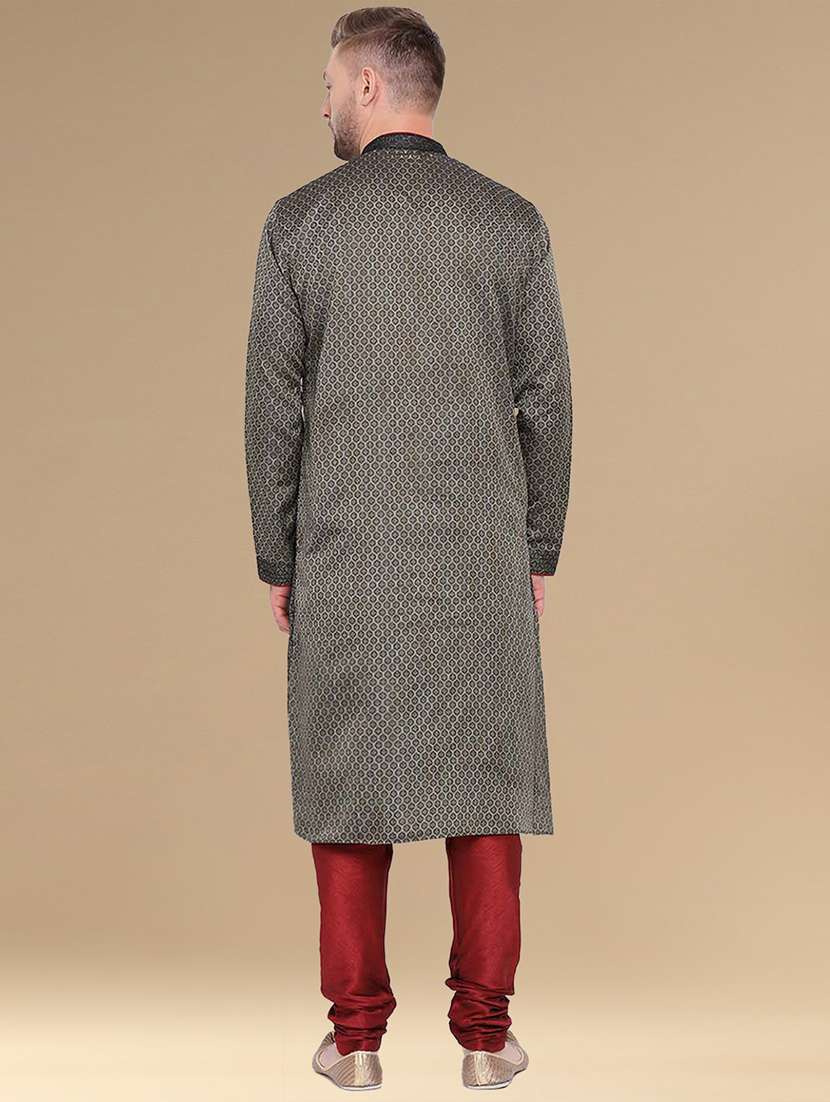 men long sleeve kurta and churidar set - 22375418 -  Standard Image - 2