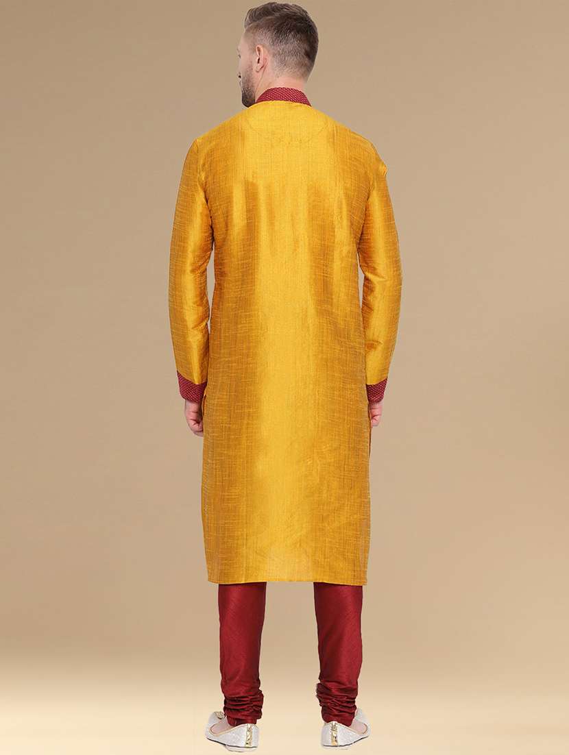 yellow fur kurta pyjama ethnic wear set - 22375426 -  Standard Image - 2