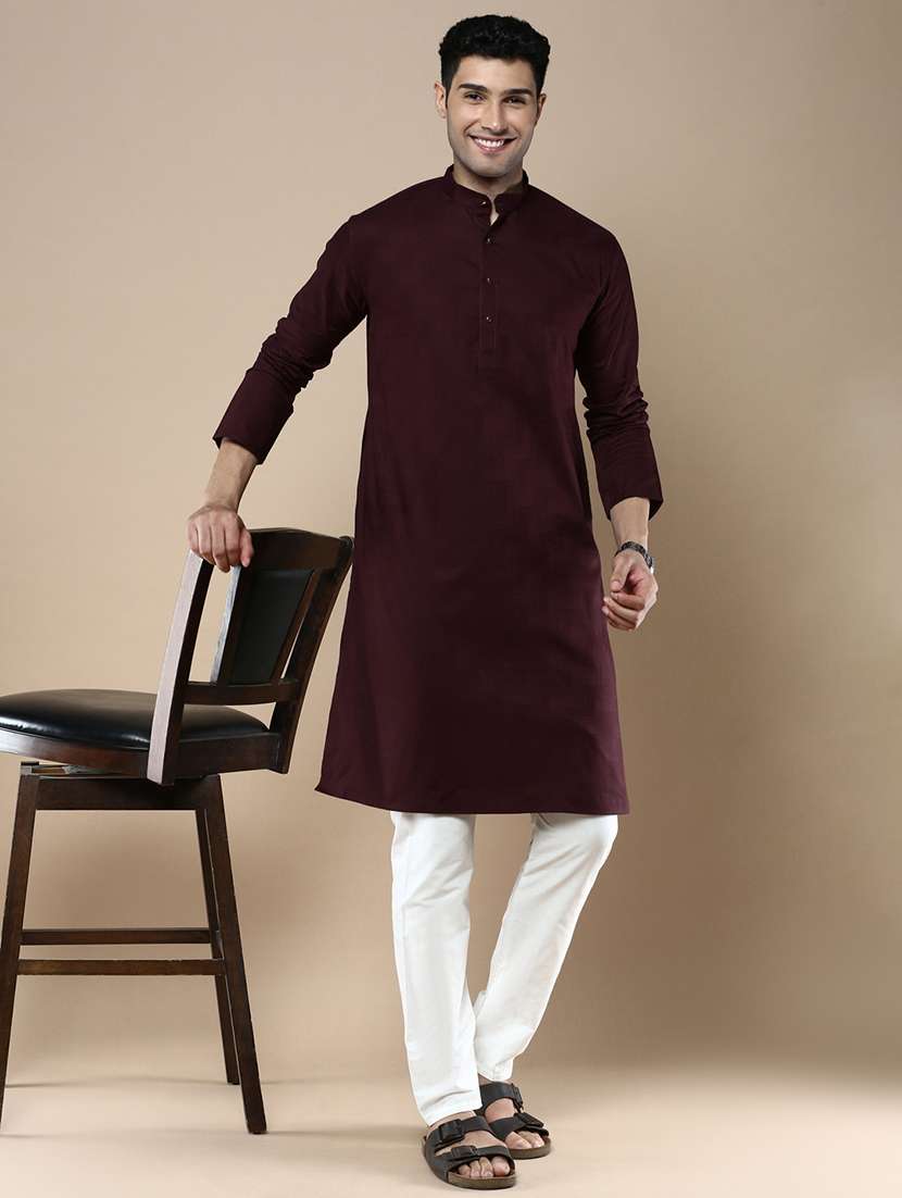men long sleeve kurta and pyjama set - 22375453 -  Standard Image - 2