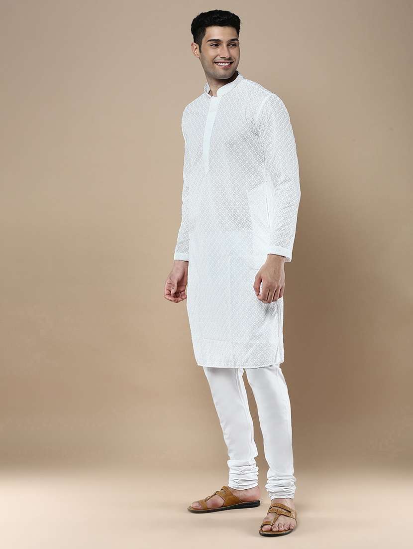men long sleeves kurta and churidar set - 22375468 -  Standard Image - 2