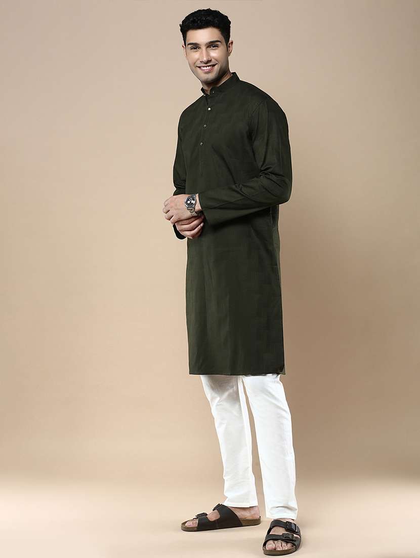 men long sleeve kurta and pyjama set - 22375493 -  Standard Image - 2