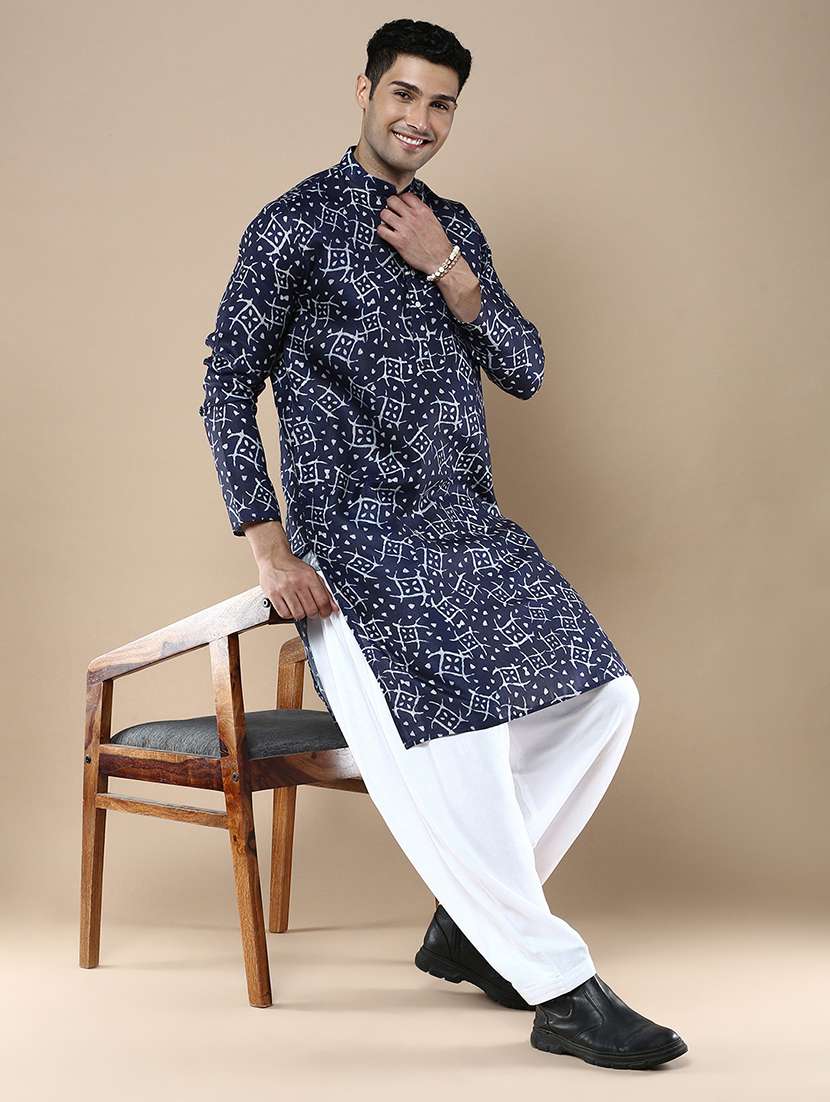 men long sleeve kurta and salwar set - 22375496 -  Standard Image - 2