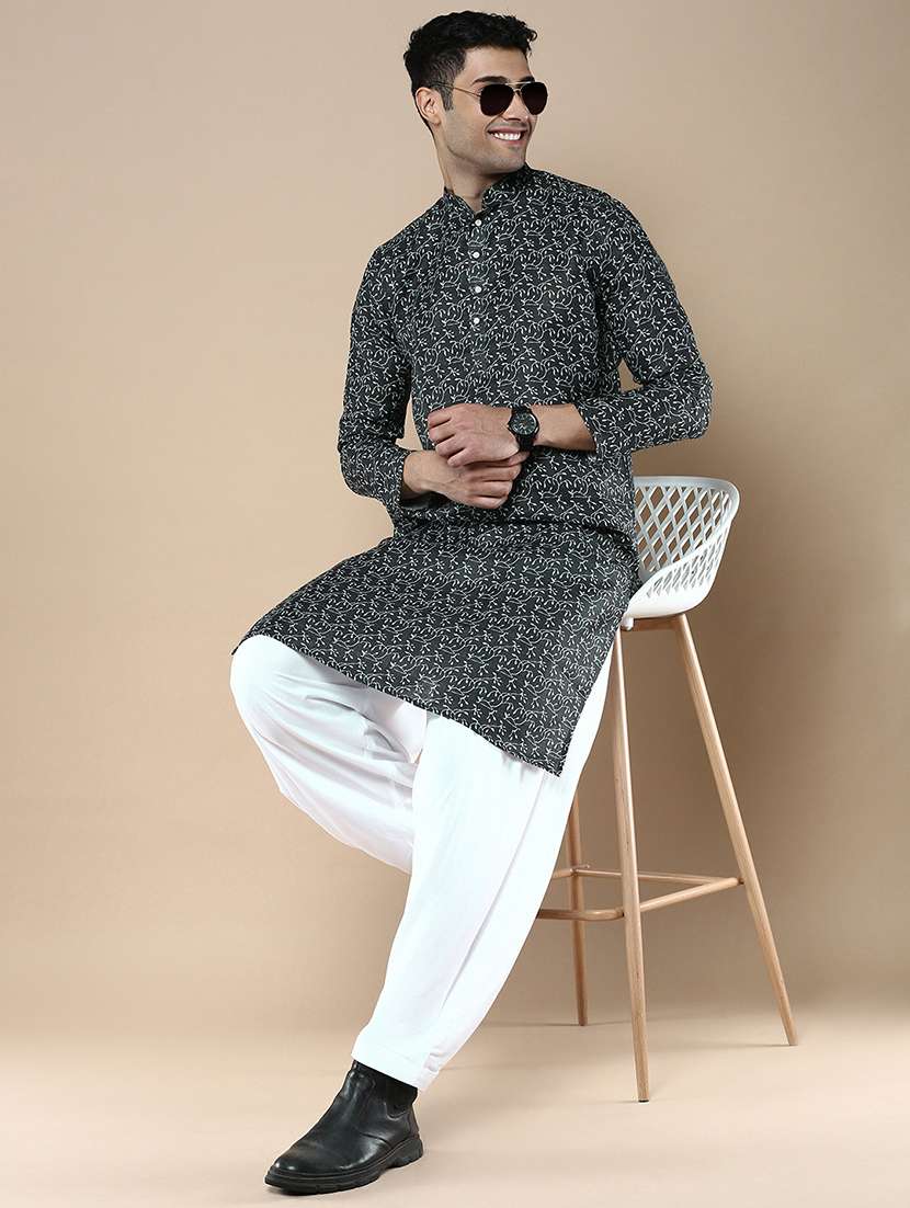 men long sleeve kurta and salwar set - 22375497 -  Standard Image - 2