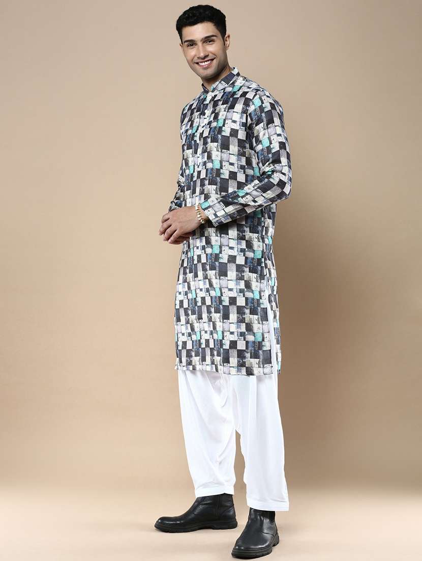 men printed kurta and salwar set - 22375498 -  Standard Image - 2
