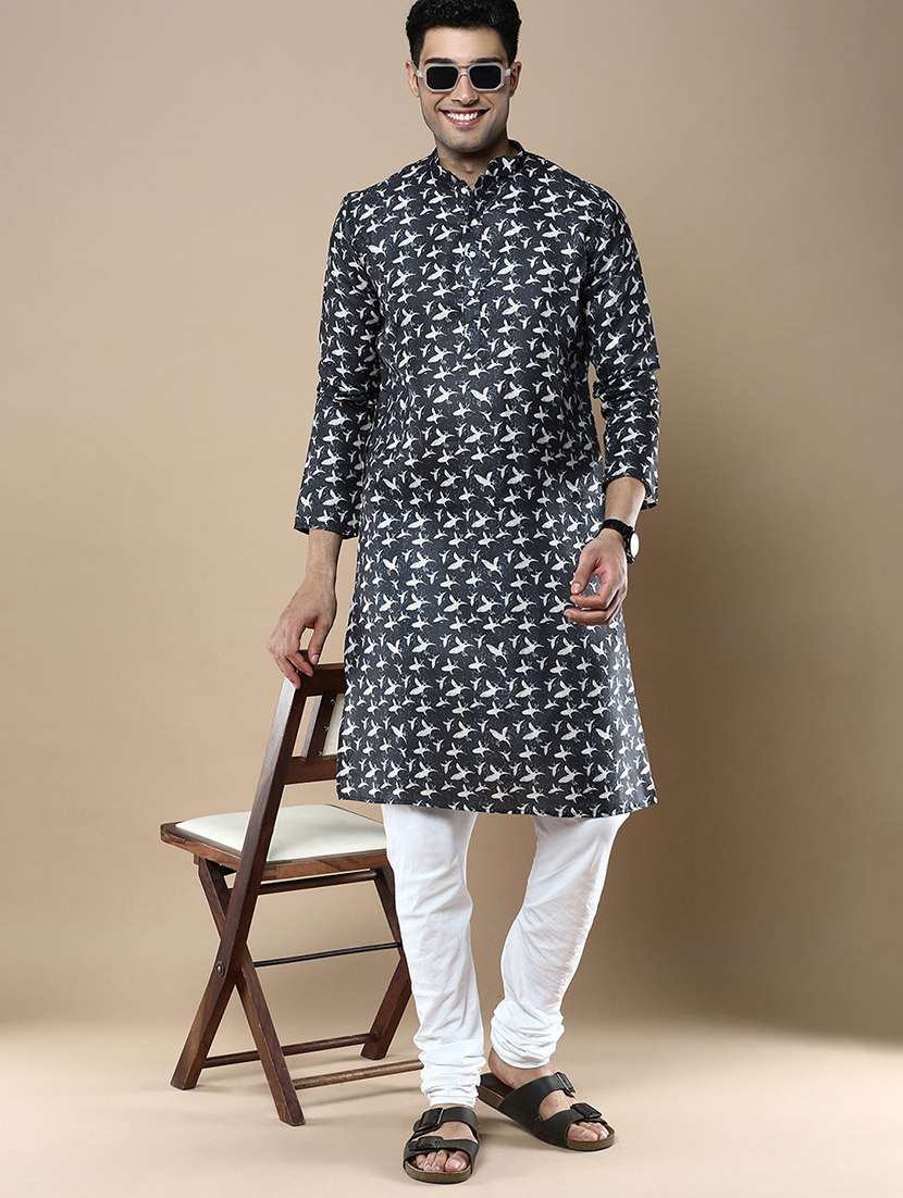 blue linen kurta pyjama ethnic wear set - 22375499 -  Standard Image - 2