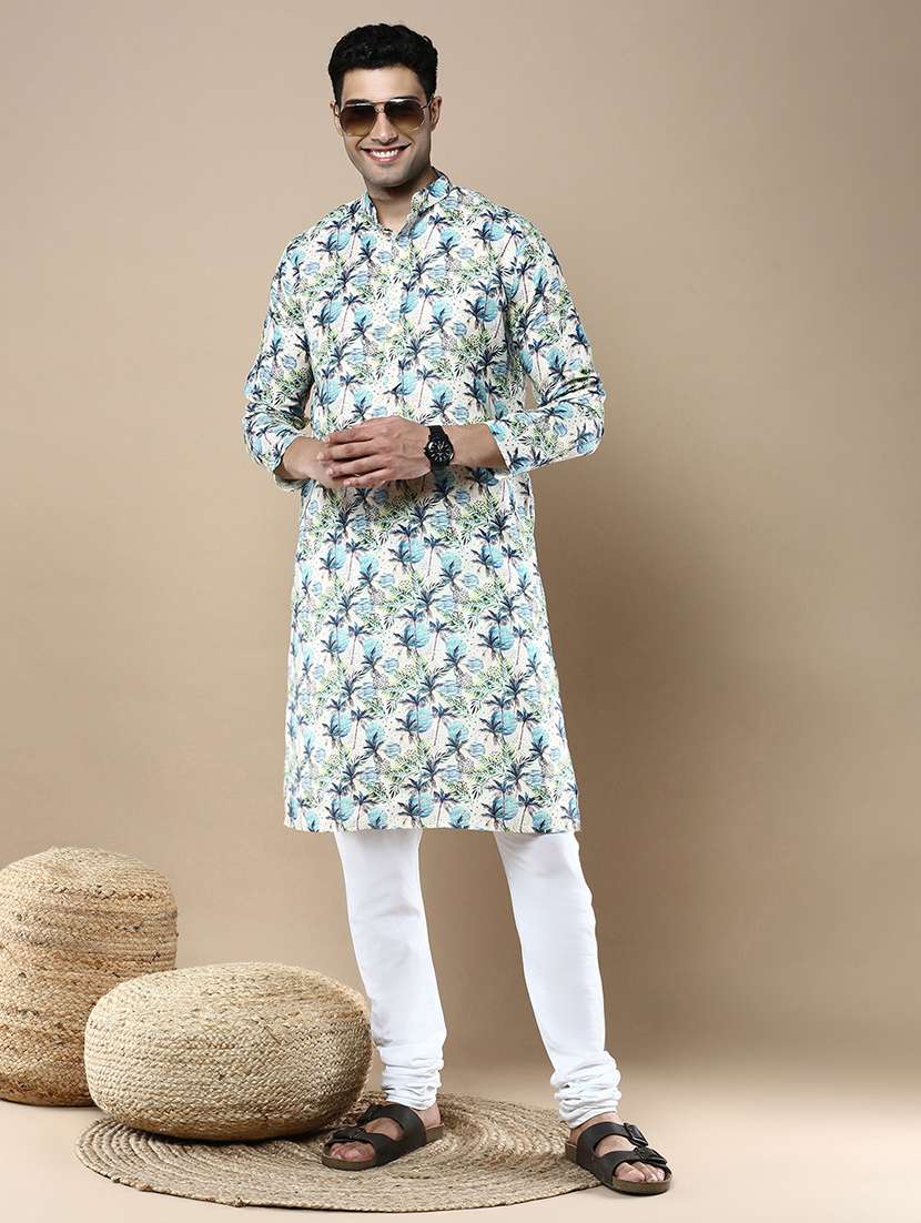 men long sleeve kurta and churidar set - 22375500 -  Standard Image - 2