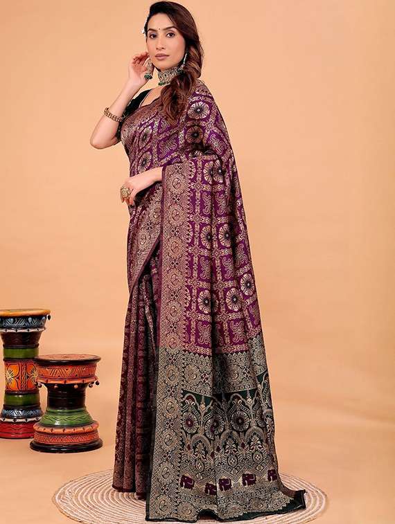 women self design banarasi saree with blouse - 22375667 -  Standard Image - 2