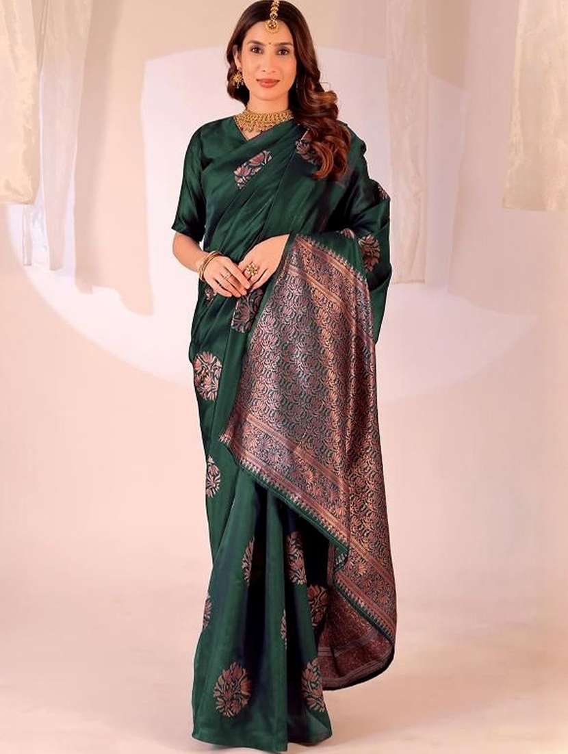 women self design kanjivaram saree with blouse - 22375907 -  Standard Image - 2