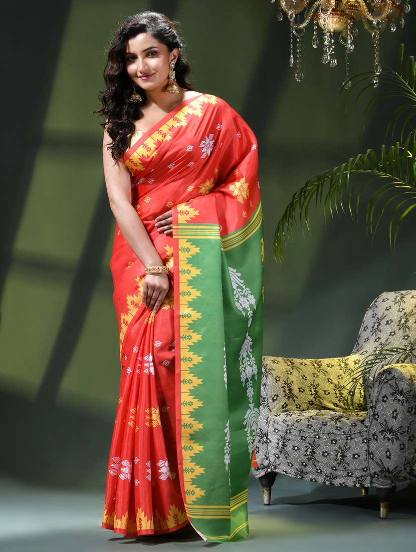 women self design southern silk saree with blouse
