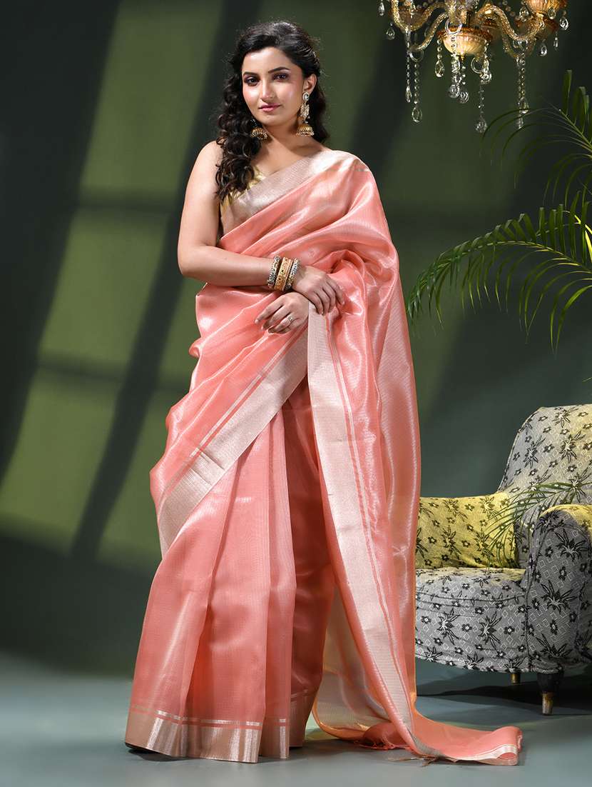 women striped bordered saree with blouse - 22376138 -  Standard Image - 2