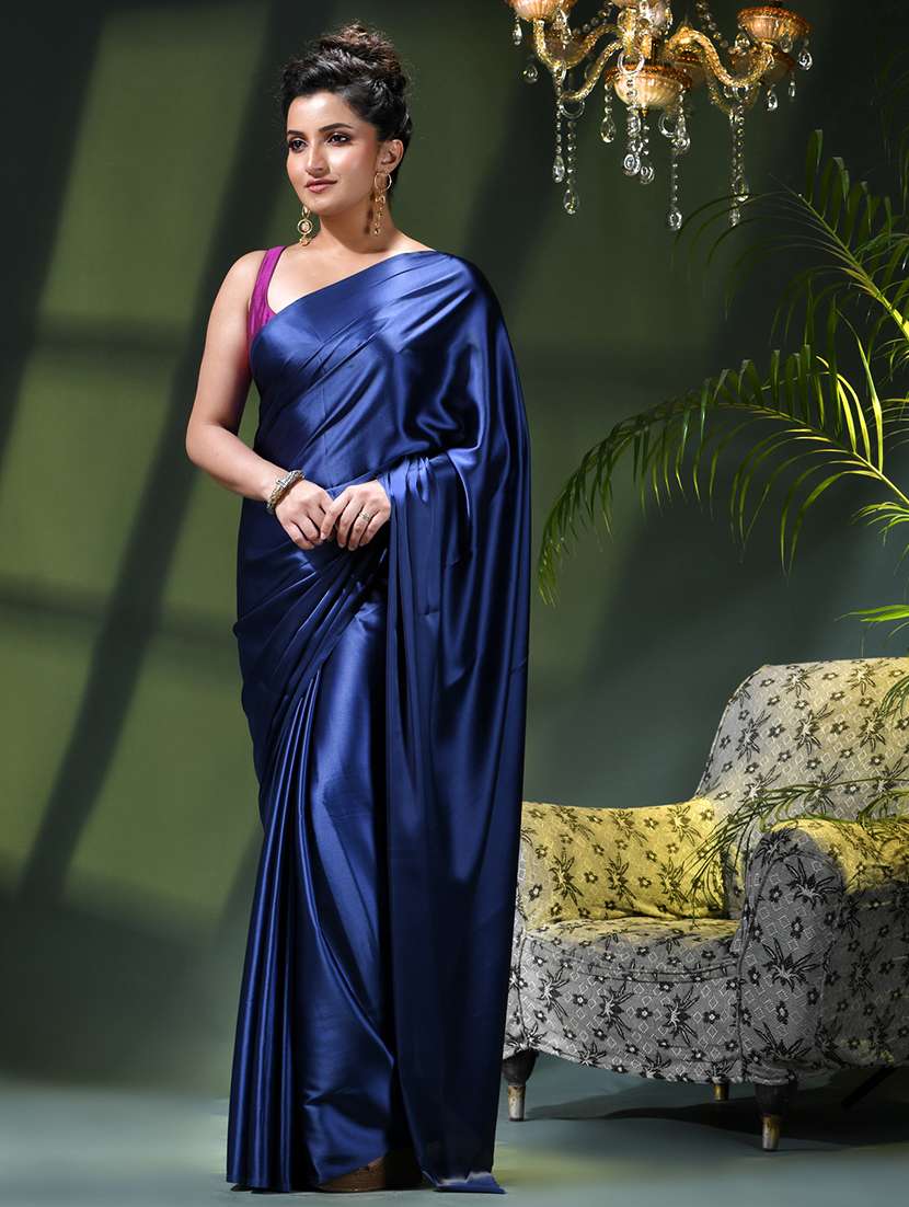 women solid plain saree - 22376193 -  Standard Image - 2