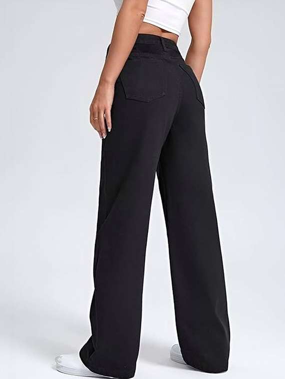 women solid high rise relaxed fit jeans - 22376236 -  Standard Image - 2