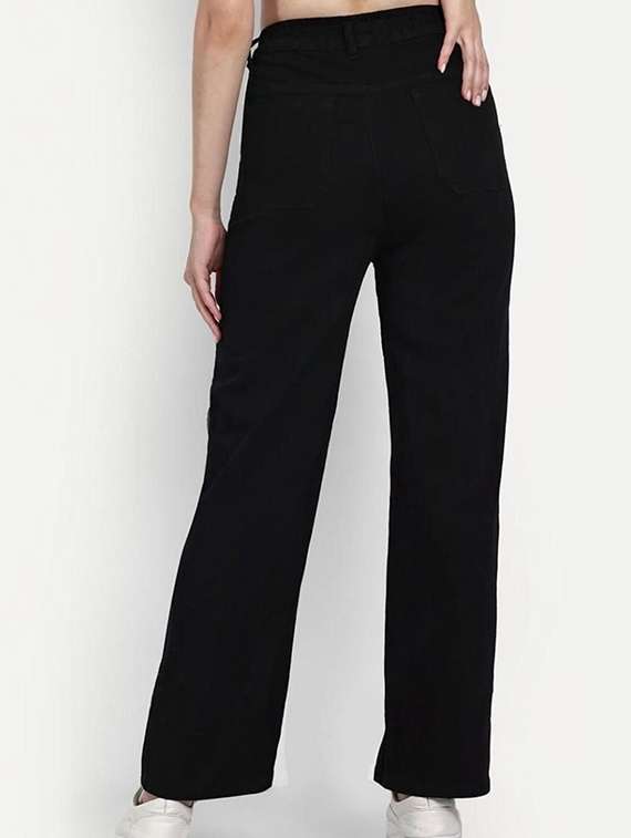 women solid high rise straight jeans - 22376270 -  Standard Image - 2