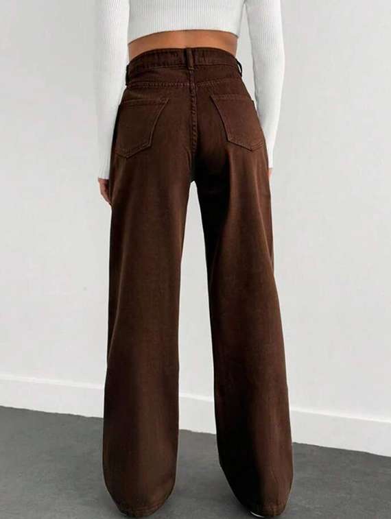 women solid high rise realxed fit jeans - 22376278 -  Standard Image - 2