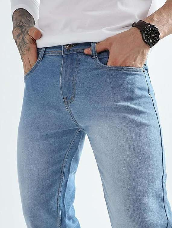 men solid mid rise straight jeans - 22376360 -  Standard Image - 2