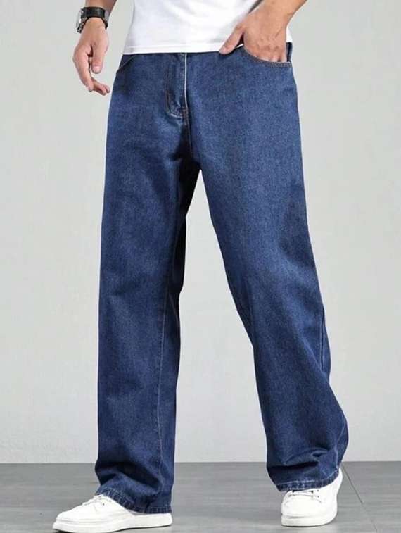 men solid mid rise relaxed jeans - 22376367 -  Standard Image - 2