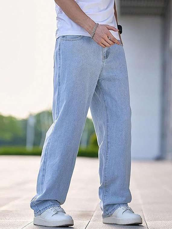 men solid mid rise relaxed jeans - 22376383 -  Standard Image - 2