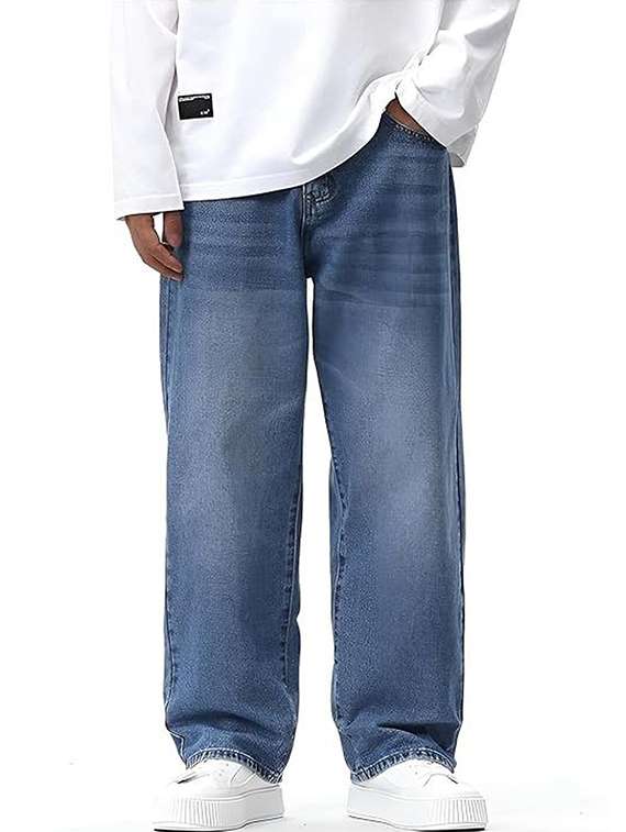 men solid mid rise relaxed jeans - 22376395 -  Standard Image - 2