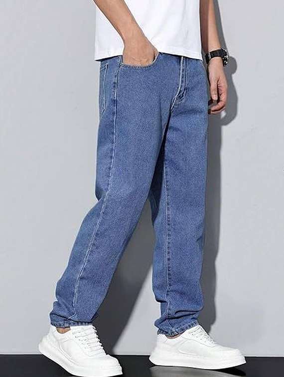 men solid mid rise relaxed jeans - 22376398 -  Standard Image - 2