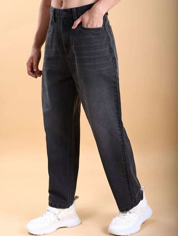 men solid mid rise straight jeans - 22376399 -  Standard Image - 2