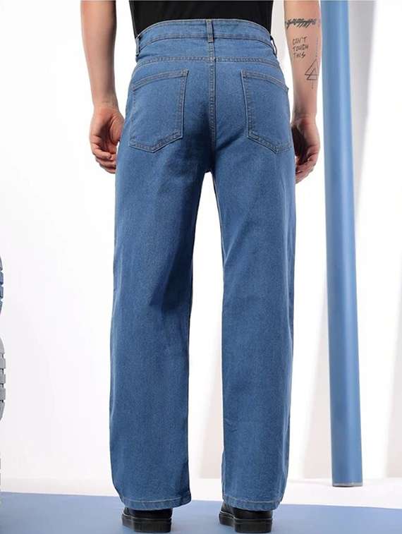 men solid mid rise straight jeans - 22376403 -  Standard Image - 2