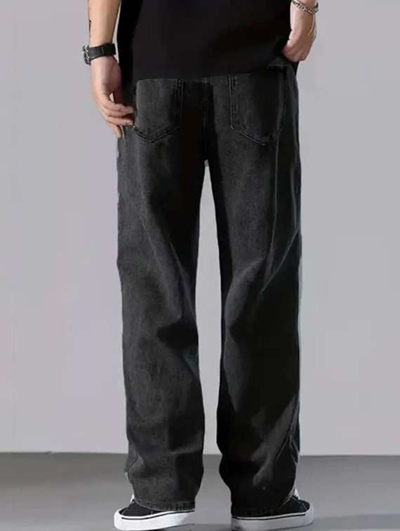 men solid mid rise straight jeans - 22376411 -  Standard Image - 2