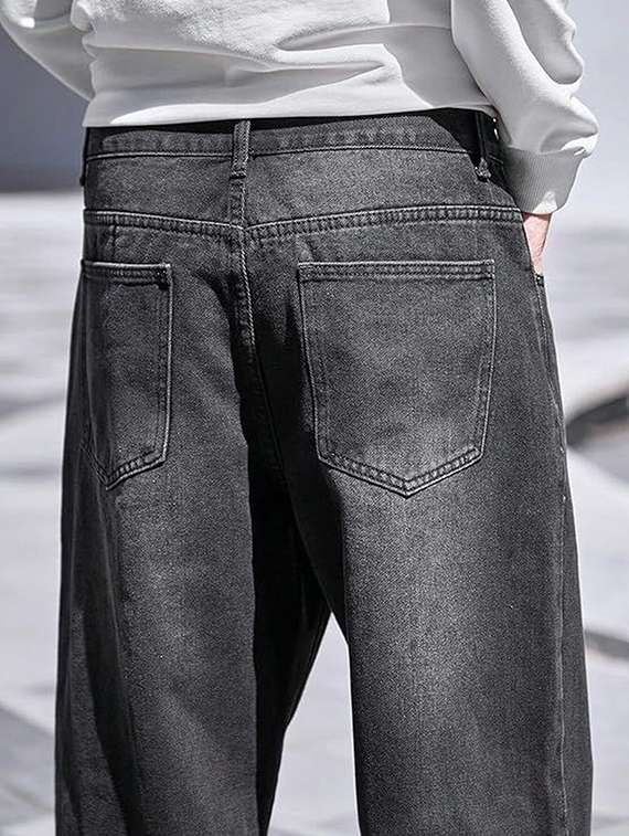 men solid mid rise baggy jeans - 22376449 -  Standard Image - 2