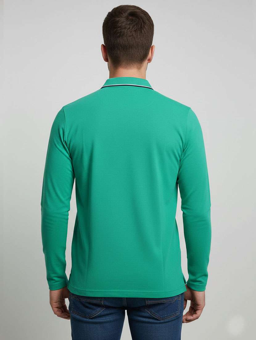 men solid long sleeve polo t-shirt - 22376462 -  Standard Image - 2