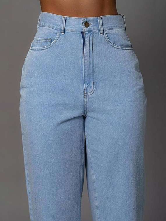 women solid high rise straight jeans - 22376531 -  Standard Image - 2