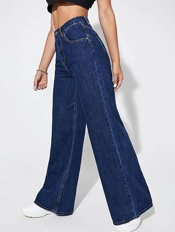 women solid high rise relaxed jeans - 22376557 -  Standard Image - 2