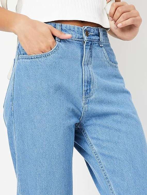 women solid mid rise boyfriend fit jeans - 22376564 -  Standard Image - 2