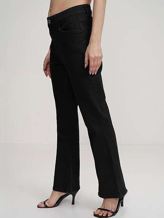 women solid high rise bootcut jeans - 22376568 -  Standard Image - 2