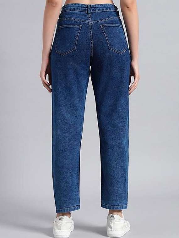 women solid high rise mom fit jeans - 22376572 -  Standard Image - 2